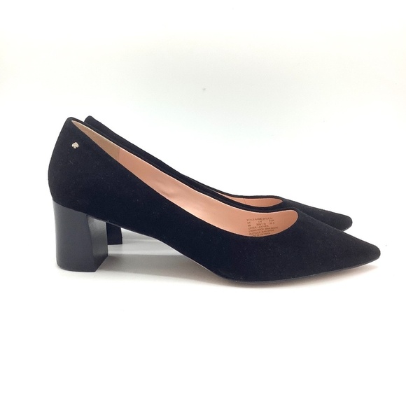 Kate Spade Moulin Pumps Black Suede Leather Heels 9 - Picture 5 of 14